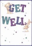 With its lively palette and affectionate tone, this get well card easily conjures the spirited optimism of Little Ilford. The playful scene stars a soft teddy bear and a sprightly puppy, each balancing the colourful 'Get Well' message above and below- their joy nearly palpable. Indigo and teal text stands bold against a pale background, animated by twinkling stars in varying blues and purples that evoke the hopeful twilights over Manor Park. The detailed, fluffy fur invites a sense of touch, suggesting the embrace of a loved one or the gentle comfort of fresh flowers arranged at Flowers Little Ilford. The design radiates comfort and kindness, carrying not just a message but true emotional care-perfect for sending warmth, reassurance, and support to friends and family recovering across this close-knit East London neighbourhood.